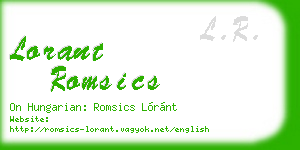 lorant romsics business card