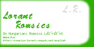 lorant romsics business card